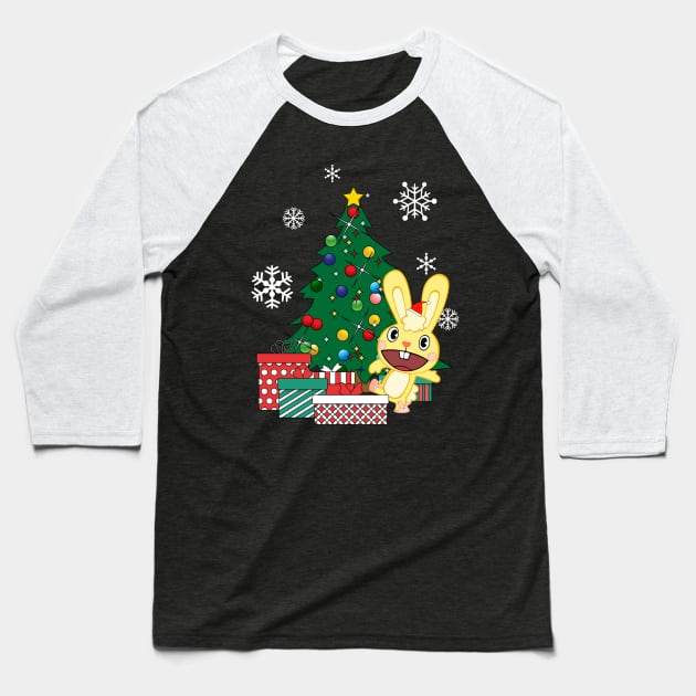 Cuddles Around The Christmas Tree Happy Tree Friends Baseball T-Shirt by Nova5